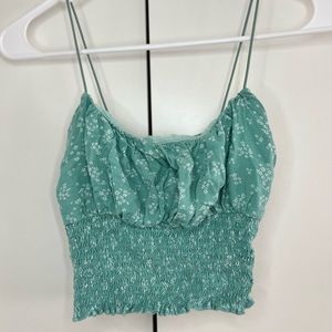 Floral Mint Crop Top